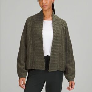 Lululemon Twin Rib Sweater Wrap in Heathered Dark Olive